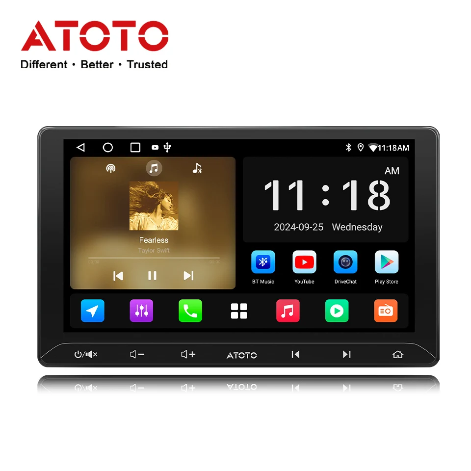 ATOTO 10インチ 2DINアンドロイドカーラジオスクリーン Carplay