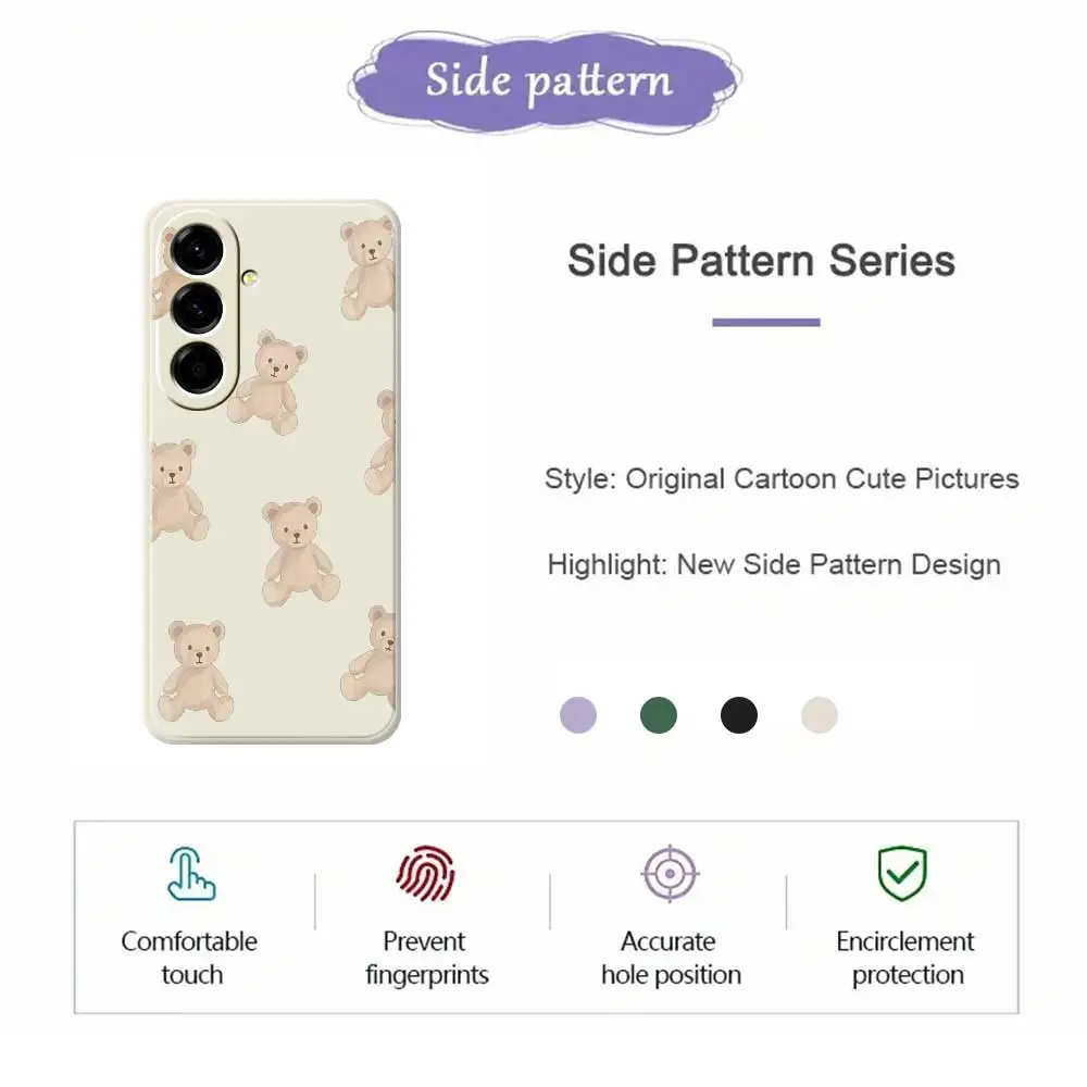 Funda de teléfono con patrón de oso para Samsung Galaxy S25 S24 S23 S22 S21 S20 Ultra Plus S10Plus S24FE S23FE S22FE S21FE S20FE