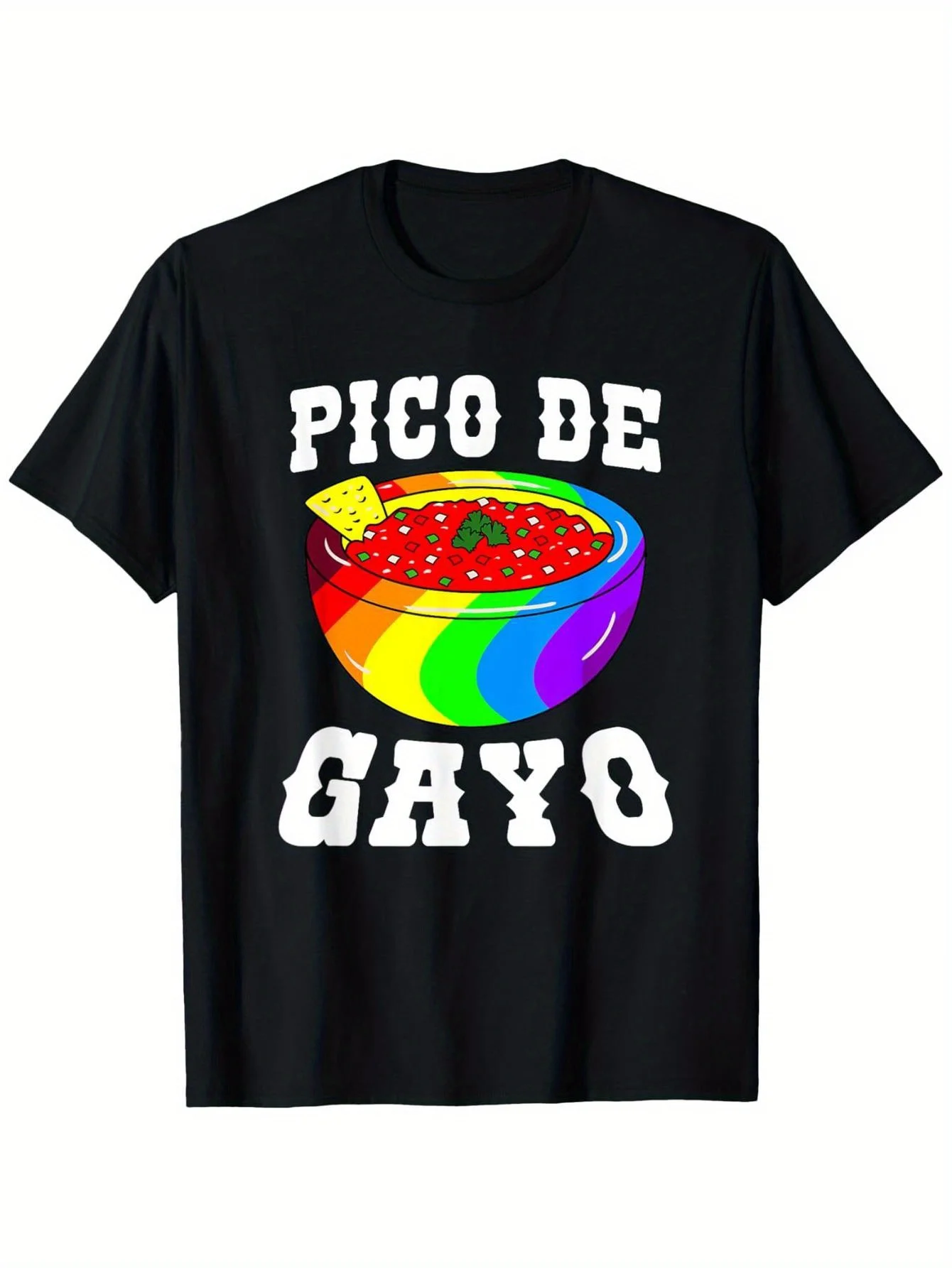 مثلي الجنس فخر العلم السالسا تي شيرت الرجال القطن الأسود تي شيرت طاقم الرقبة الطباعة #1