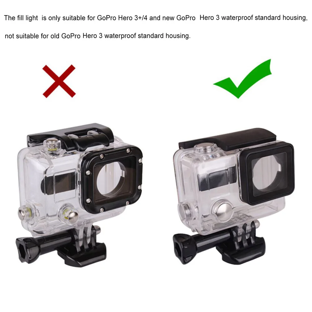 USB 20 LED Action Camera Lens Ring Shooting Nightshot Flash Fill Light Lamp for GoPro Hero 4 3+ 3 Waterproof Housing Case