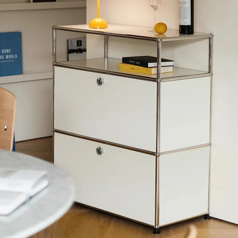 TVstand Home Wohnzimmer Schränke einfache mehrschichtige Aufbewahrungs-Dressing-Modul aus Edelstahl Lagerschrank Kommode Schuhschrank