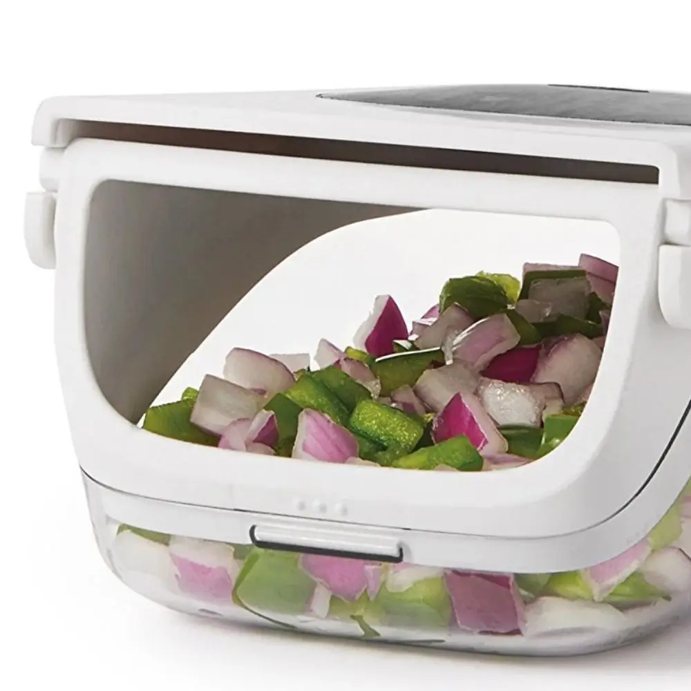 

Easy Pour Opening Vegetable Dicer Stainless Steel Time Saver Veggie Cutter Ultra-Sharp Manual Food Slicer Kitchen Gadgets