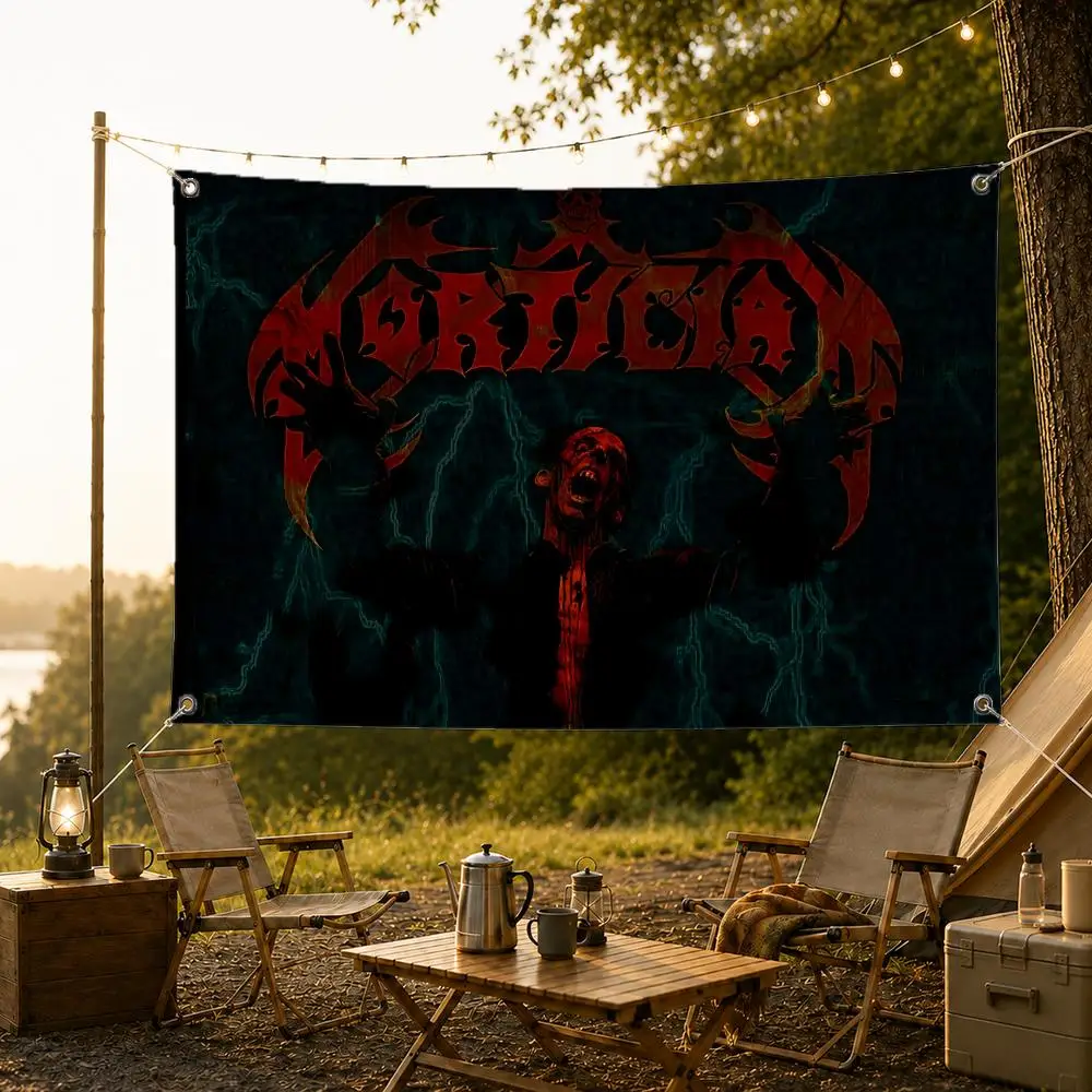Death Metal Band M-MorticianS Flags Washable Fade-Resistant Flag HD Print Lightweight Durable Indoor/Outdoor