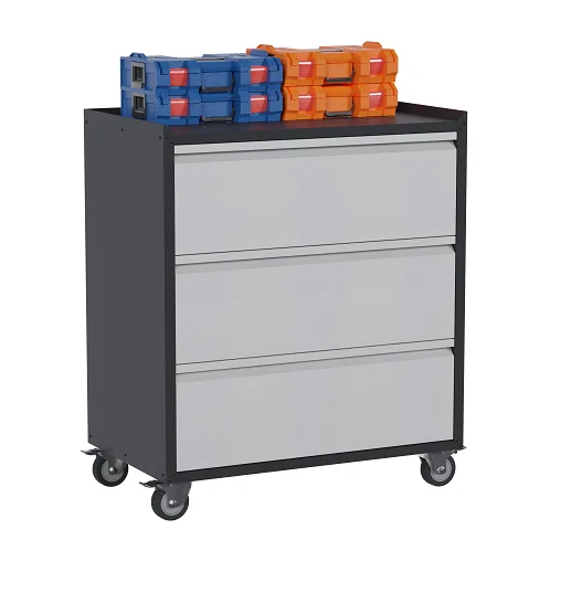 Durable Rolling Office Storage File Cabinet Warehouse 3 Drawers Steel Tool Cabinet With Brake Caster