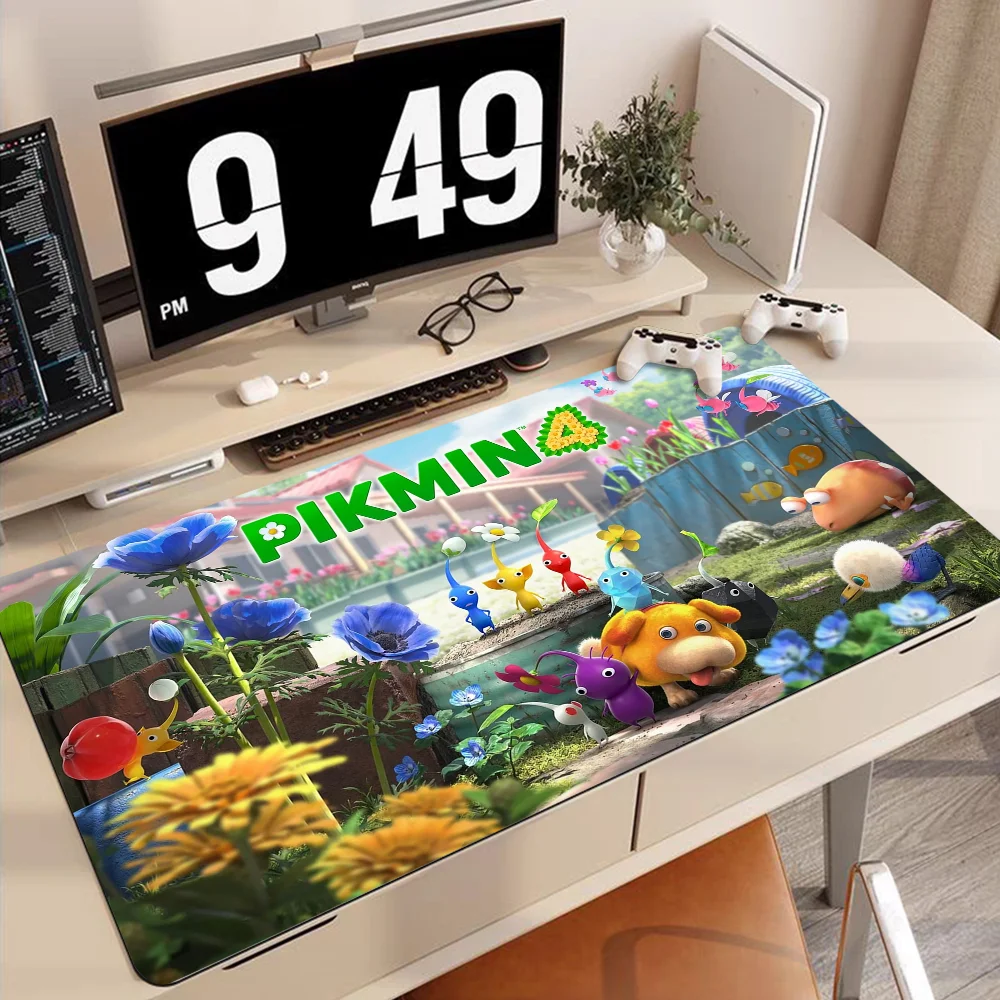 Imagem -02 - Pikmin Mousepad 90x40cm Grande Teclado Tapete de Mesa Estudantes Gamer Desktop Mousepad Gaming Mouse Pad para pc Mouse Tapete