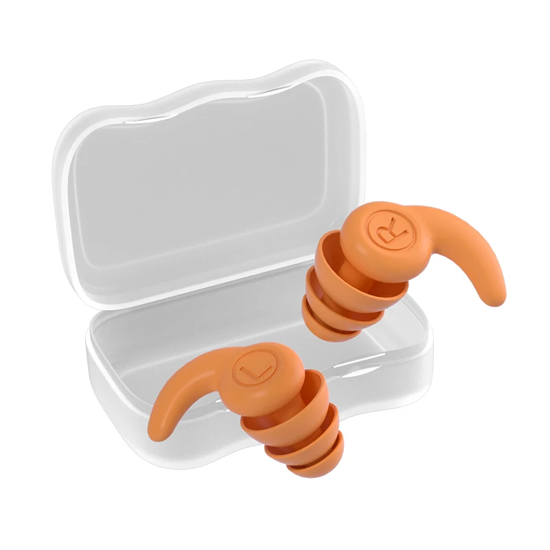 1 Paar Silikon-Ohr stöpsel reduzierung 3 Schichten für 5-12 Jahre alte Kinder (orange)