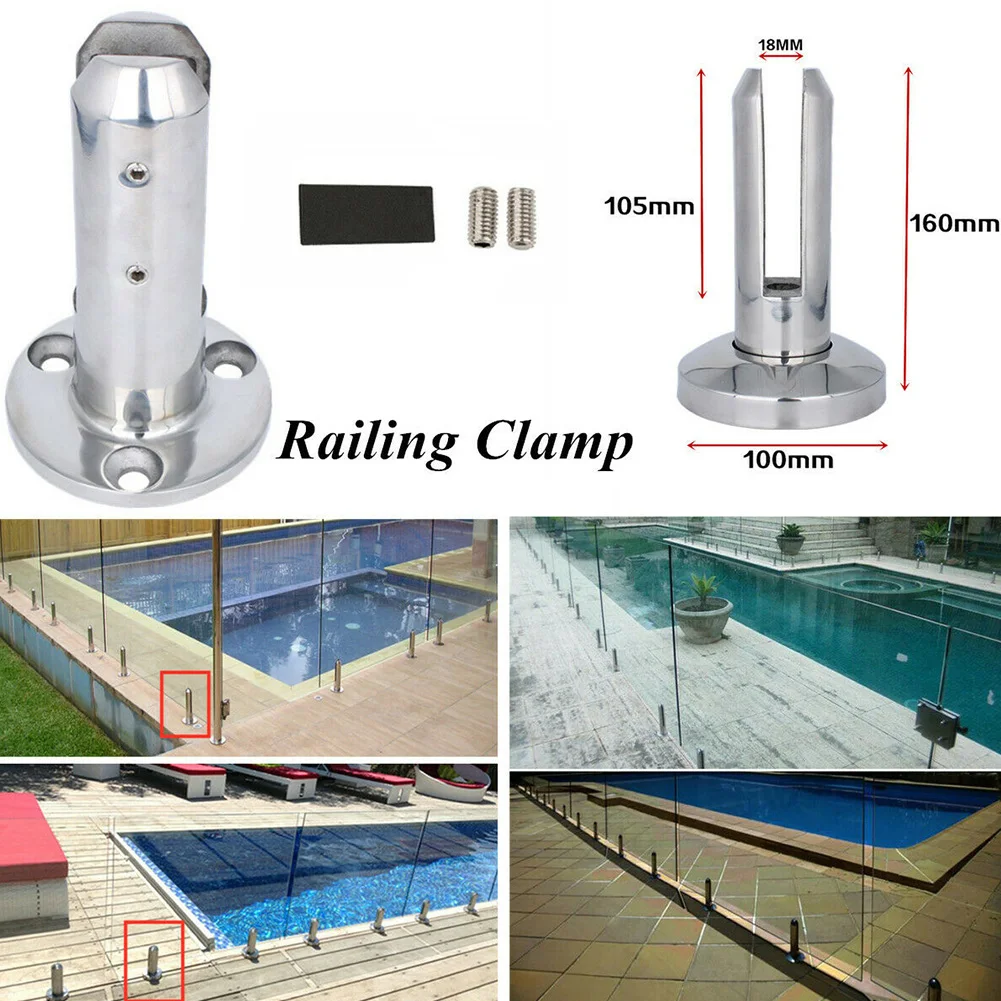 

Bracket Spigots Balustrade Bathroom Home Stairs Balcony Round Fence Floor Stand Railing Stainless Steel Glass Clamp Pool