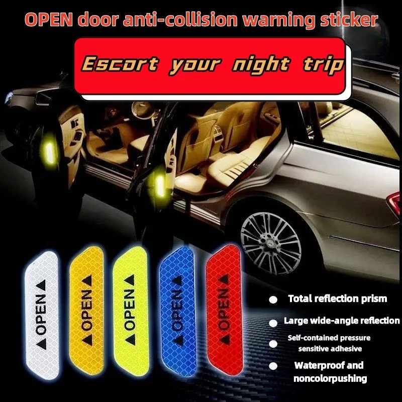 

DiamondGrade for Car Safety Stickers, Night Reflective Door Warning Decals, AntiCollision Open Alert Tape for Vehicles decorate