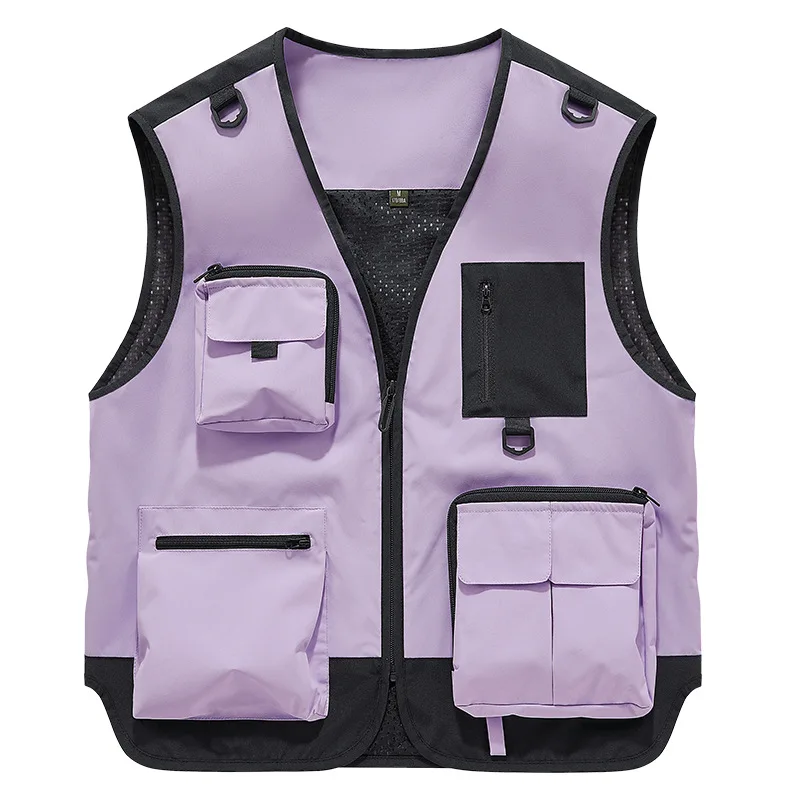 New Fashion Men Mesh Fishing Waistcoats Outdoor Waterproof Sleeveless Jackets Men Breathable Quick-drying Windproof Vest Coats 5