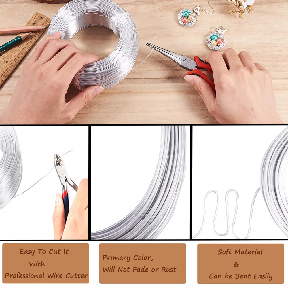 0.6/0.8/1/1.2/1.5/2/2.5/3/3.5/4/5mm Aluminum Wire Jewelry Findings for Jewelry Making DIY Sculpture Bracelet Necklace Modelling