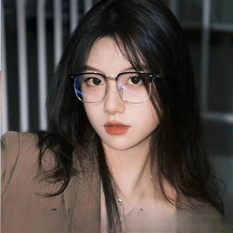 Anti-blue Light Glasses Men Fashion Rectangle Semi Rimless Eyewear Women Office Computer Goggles Driving Sunglasses Travel Shade