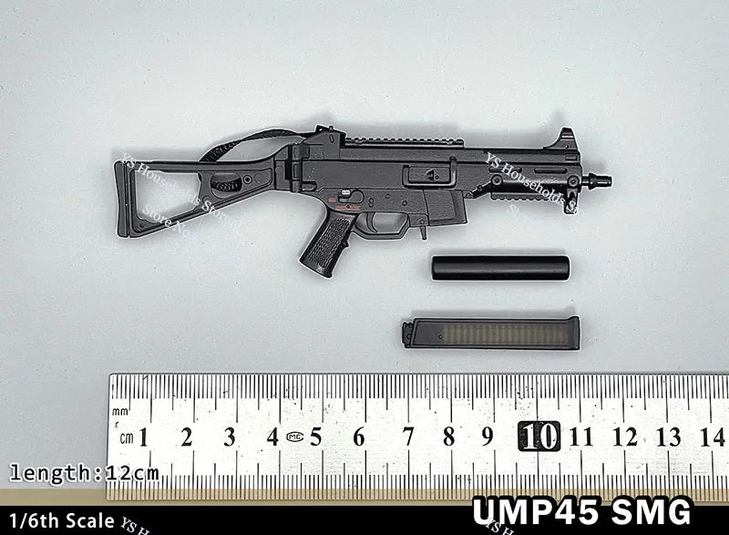 Boys Gifts 1/6 UMP45 SMG LMG 5.56 Machine Gun Static Model Mini Delicate SR-25 Sniper Rifle Toys 12