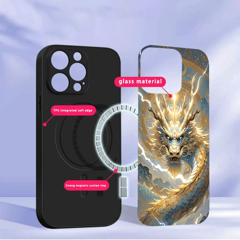 Thunder Cloud Sea Dragon suitable for Samsung Galaxy S26 S20 FE S21 S22FE S23 Plus 24 Ultra S25 Edge S24Ultra Glass Phone Case