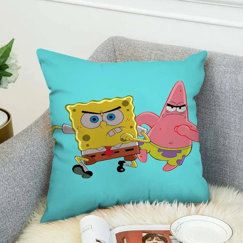 S-Spongebobs Cushion Cover 40*40 Decorative Pillow Covers for Sofa Pilow Cases Pillowcases 50x50 Fall Decor Pillowcase 40x40