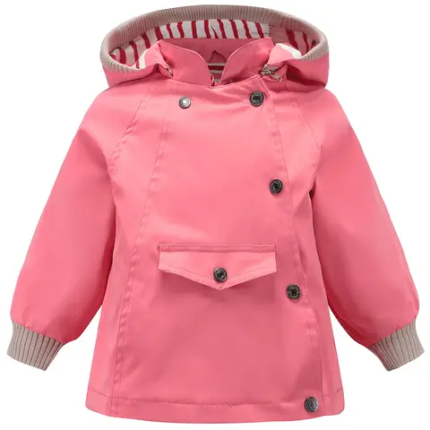 소년 소녀 트렌치 코트, 후드 윈드 재킷, 단색 전환 재킷, 봄 가을 윈드 브레이커, 아동 캐주얼 겉옷 Best5