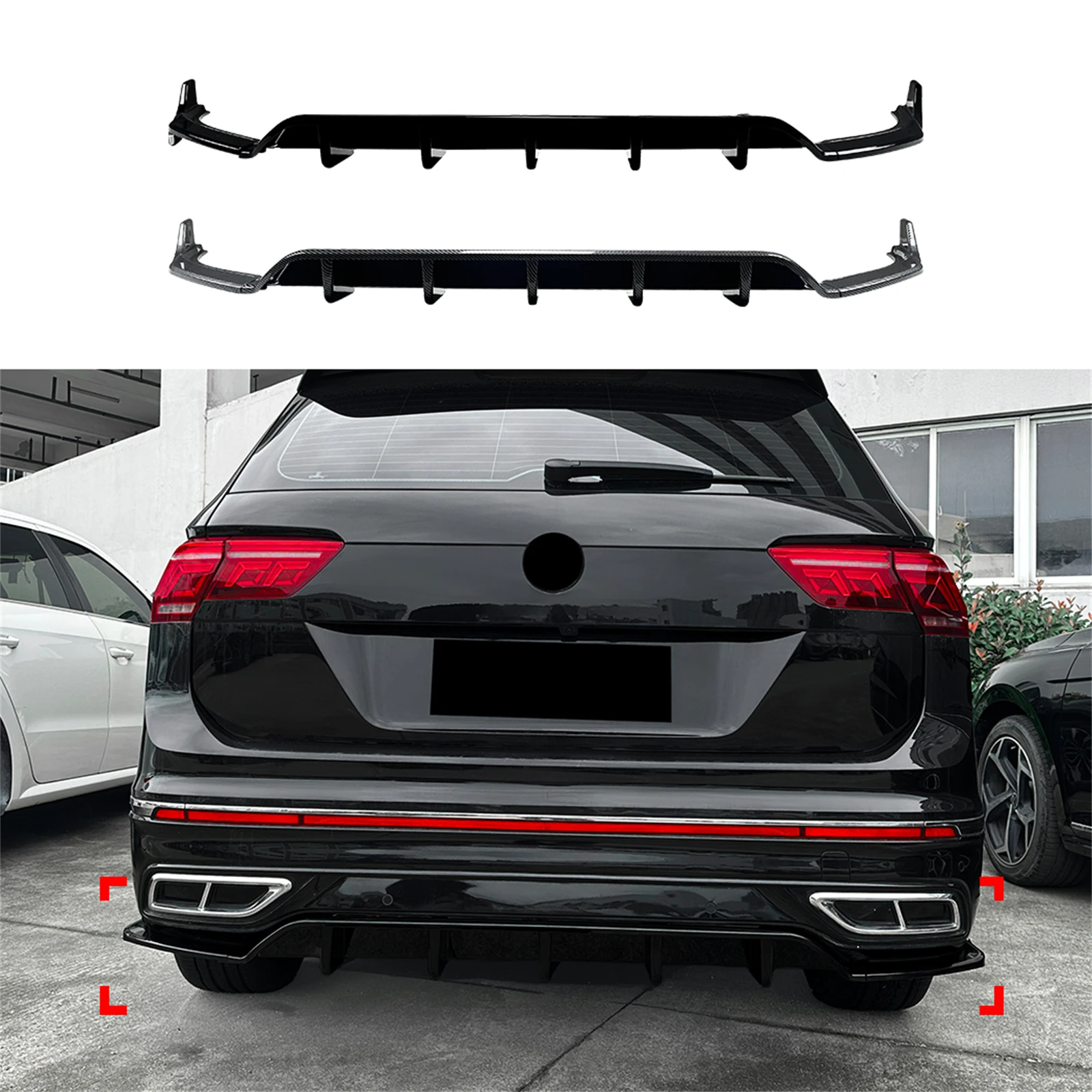 

Задний бампер автомобиля, задний сплиттер, спойлер, кронштейн для Volkswagen VW Tiguan MK2.5 R Line