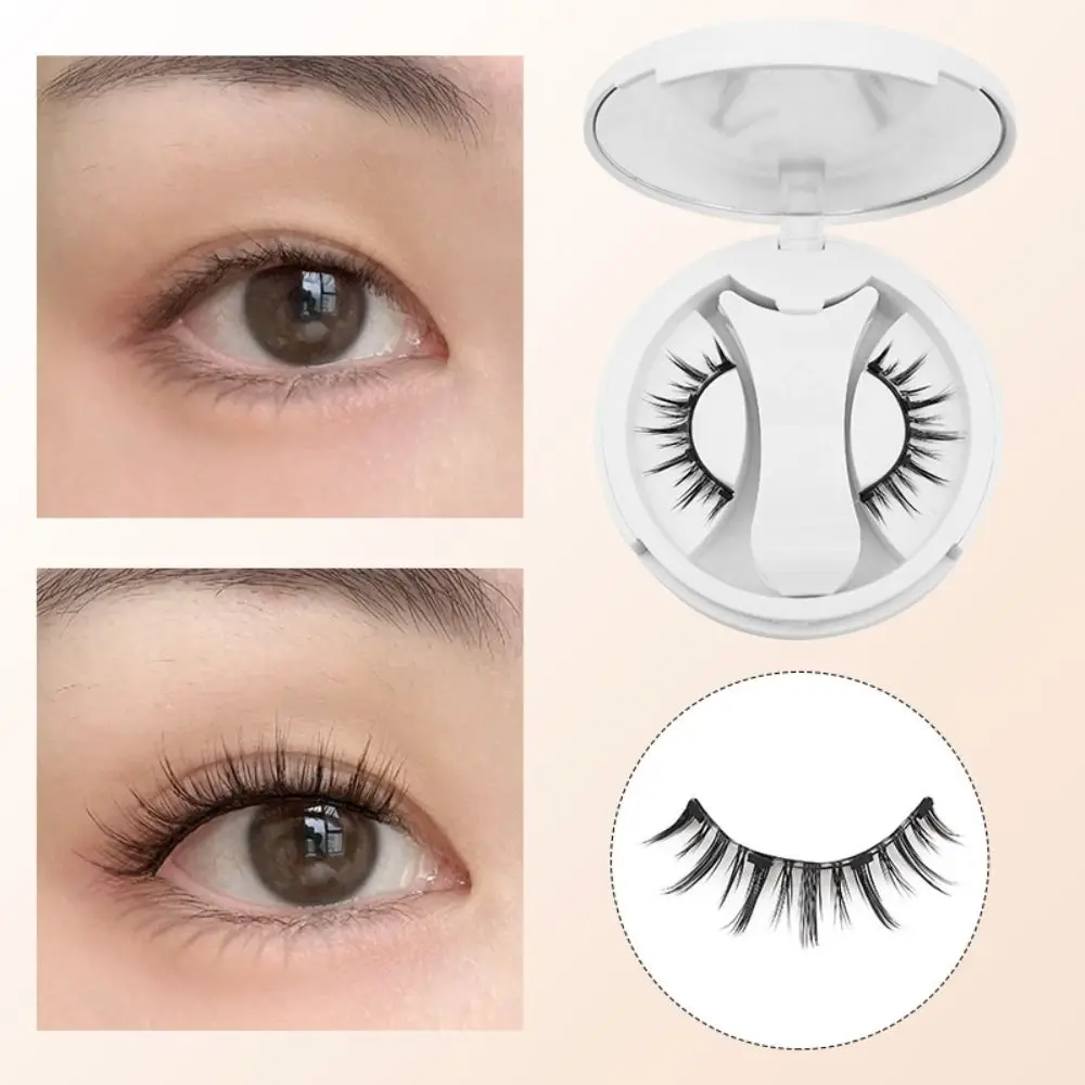 Sweet Magnetic False Eyelashes No Glue Glue-Free Reusable Eyelash Extension with Mirror Tweezer Dual Magnetic Lashes Girls