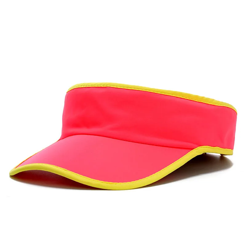 Polyester Sports Sun Visor Cap with Stripe Trim Adult Men Women\'s Golf Sun Visor Hat Runner Hat Jogging Cycling Tennis Hiking