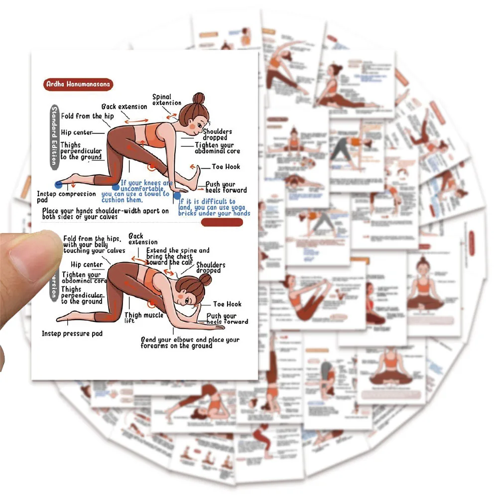 41 pezzi adesivi yoga creativi inglesi fai da te conto a mano cassa del telefono tazza d'acqua decorazione skateboard adesivi impermeabili