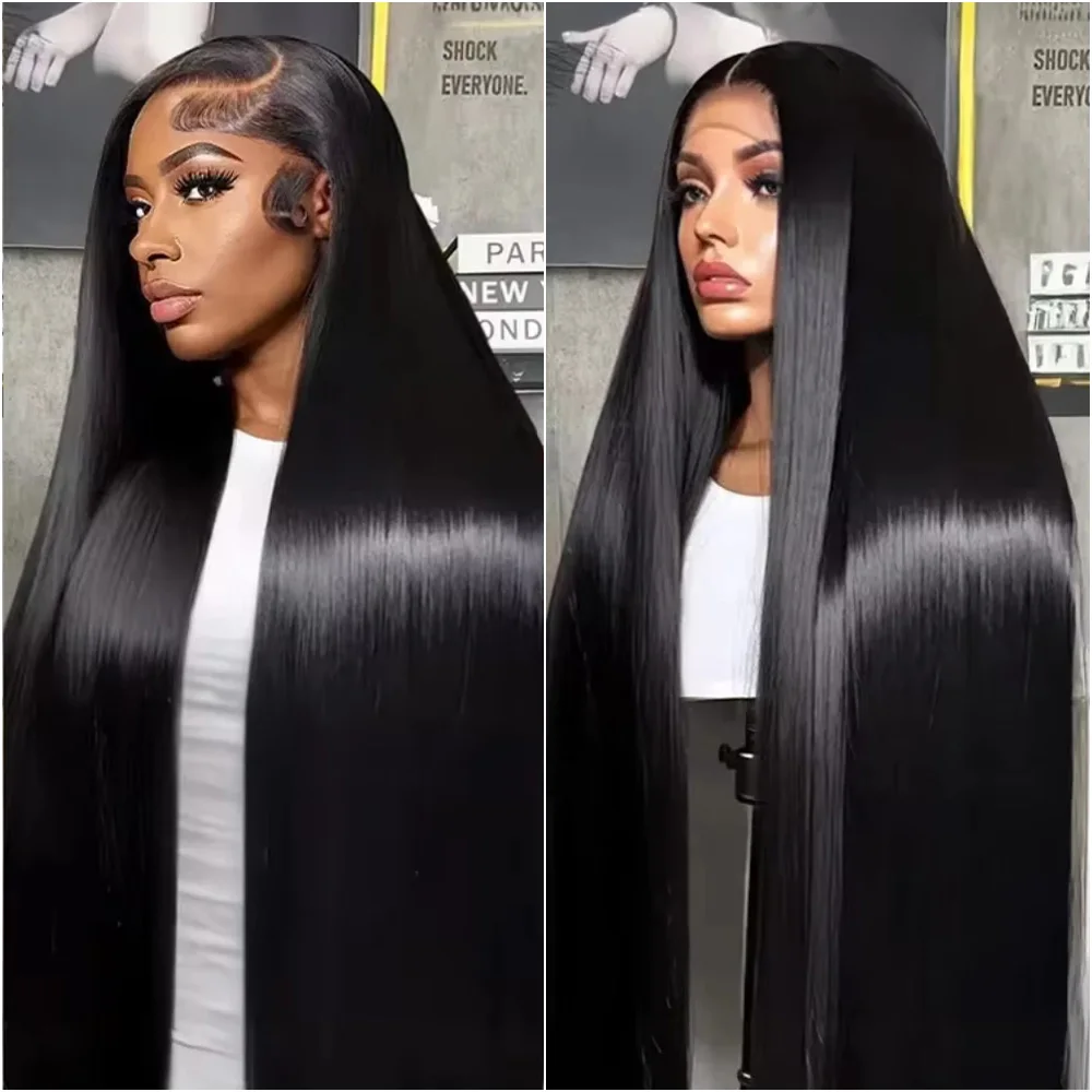 5x5 Glueless Lace Wigs Human Hair Bone Straight Lace Frontal Wigs 13x4 and 13x6 Pre-plucked HD Lace Natural Black Wigs For Women