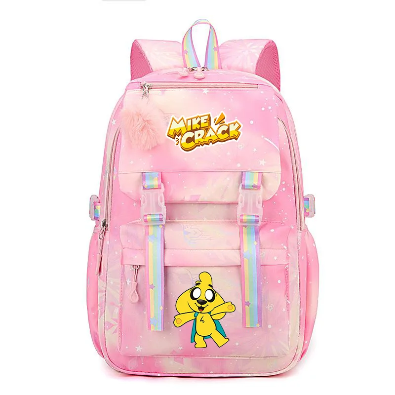 

Anime Mikecrack Printed Backpack Kids Girls Canvas Schoolbag Fashion Compadretes Bagpack Students Lightweight Bookbag Mochila