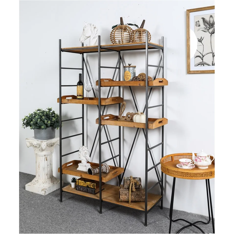 INNOVA American Style Creative Bird Cage Living Room Floor Display Multi-layer Shelf Retro Metal Interior Decoration Shelf