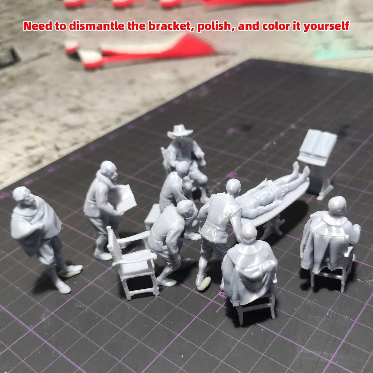 1/35 1/43 1/48 1/64 1/72 1/87 Modellbausatz 3D-Harz-Miniatur-Soldatenfiguren Diorama Unbemalt Niederländische Anatomie-Stunde DIY – Detail 1