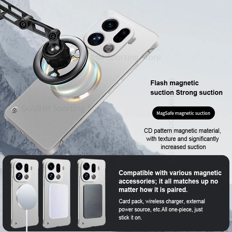 حافظة مقاومة للصدمات غير لامعة بدون إطار لهاتف اوبو فايند X9 برو غطاء Magsafing مغناطيسي بدون حدود Find X8 Ultra X8s X9 X7 X6 Pro #5