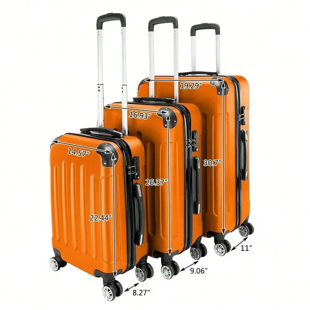 Durable 3Pcs Luggage Set ABS Trolley Spinner 20