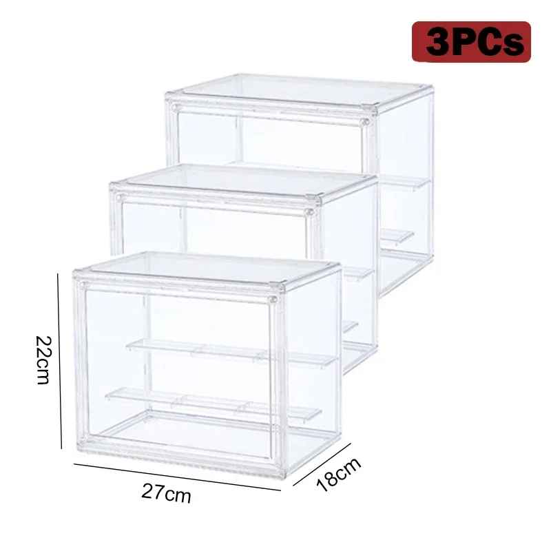 Nieuwe opbergdoos met grote capaciteit, organizer voor figuren, acryldoos, heldere blinde doos, showcase, make-up organizer voor tas