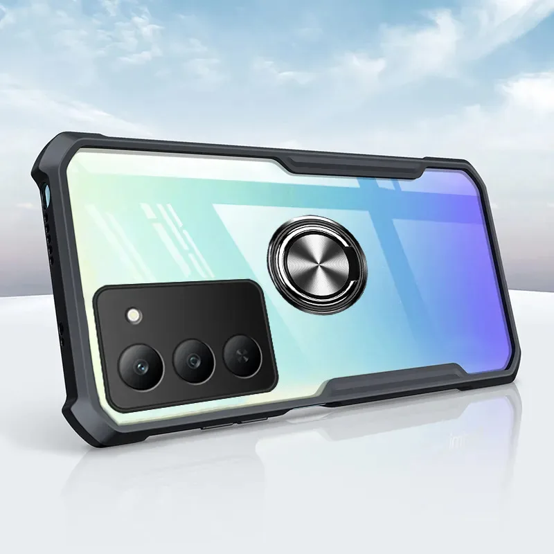 

Clear Case For Xiaomi Poco M8S Pro Car Magnetic Ring Translucent Airbag Shockproof Cover For Xiaomi Poco M8S Pro Shell