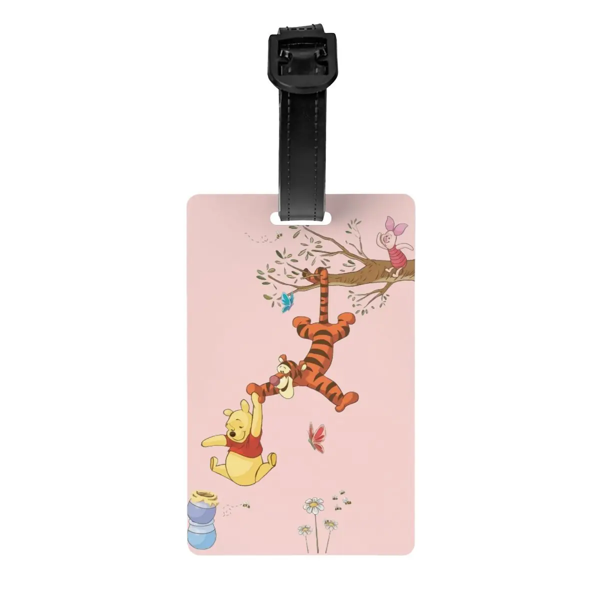

Custom My Friends Tigger Pooh Cartoon Luggage Tag Privacy Protection Baggage Tags Travel Bag Labels Suitcase