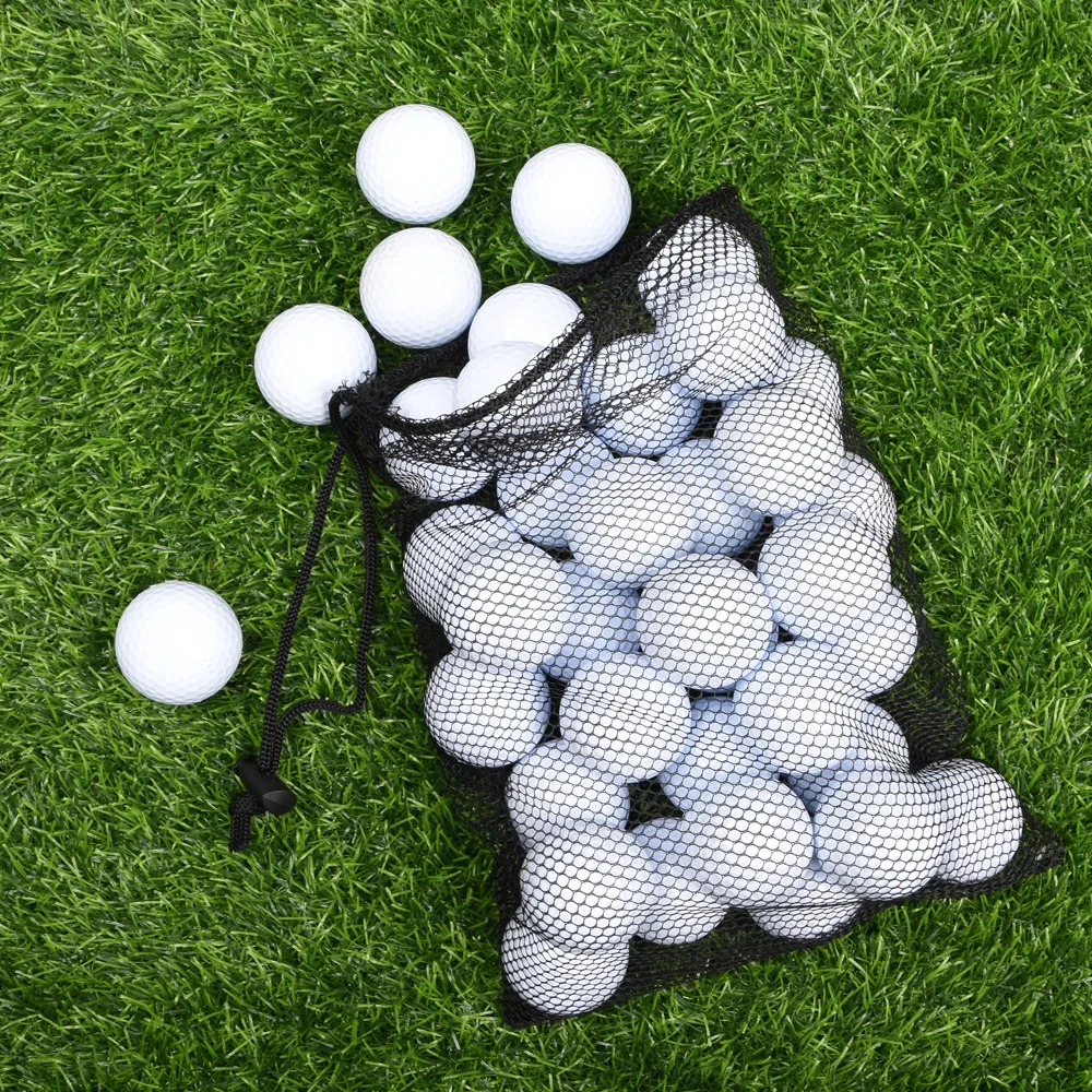 Black Golf Ball Bag Solid Mesh Net Bag Lightweight Golf Mesh Bag Sport Net Bag Golf Accessory Drawstring Nylon Mesh Bag