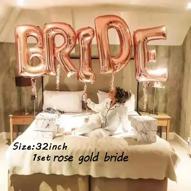 32Inch Rose Gold Silver Bride To Be Balloon Wedding Decorations Bride Letters Foil Ballon Bridal Shower Bachelor Party Supplies
