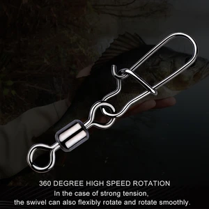 50 PCs Edelstahl -Angelanschluss Schnapprollen Rolling Rolling Fishing Hooks 10 Hauptverkauf Pin Oregon - №3