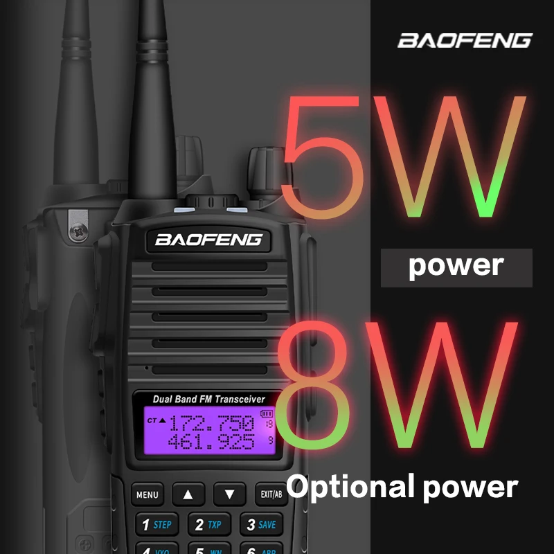 Optional 5W 8W Baofeng UV-82 Walkie Talkie 10 km Baofeng uv5r walkie-talkie hunting Radio uv 82 Baofeng UV-9R UV-5R UV-8HX UV-XR