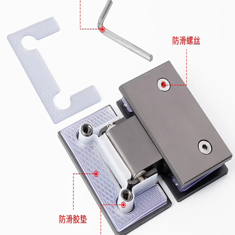 Anti-Slip Glass Door Hinge Pads Transparent Plastic Adhesive Film Fixed Clip Shower Room Hinge Guard Pads - Bathroom Accessories