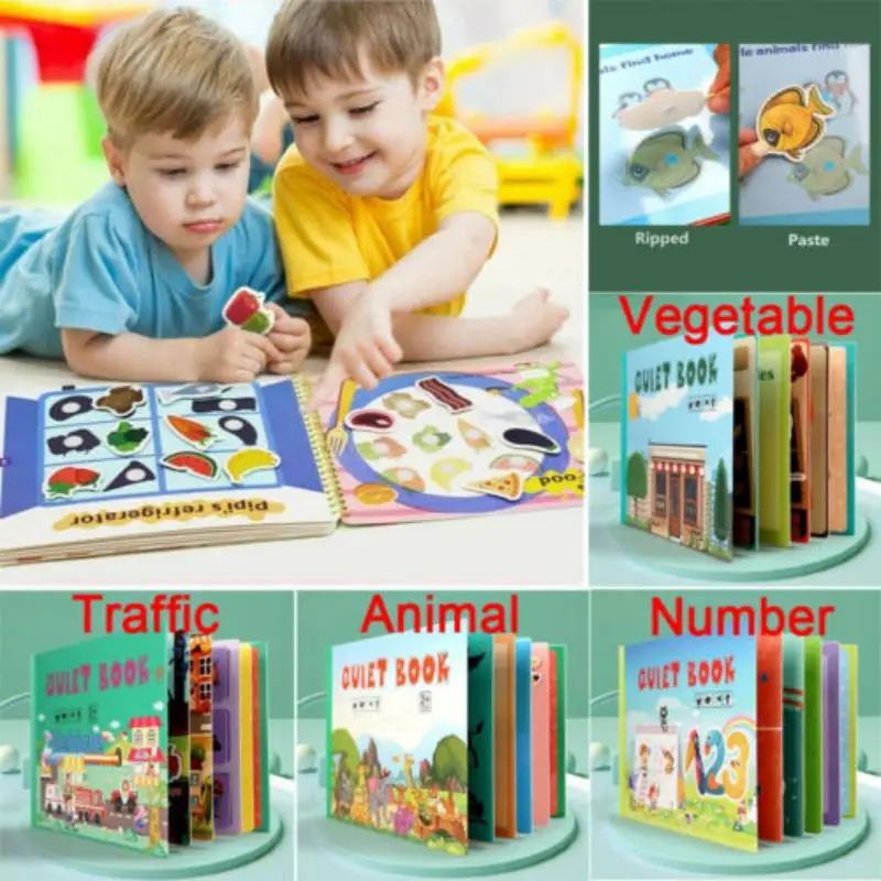 幼児のためのモンテッソーリ本、感覚教育、就学前の学習活動、旅行おもちゃ、子供のための静かな本、1〜3歳