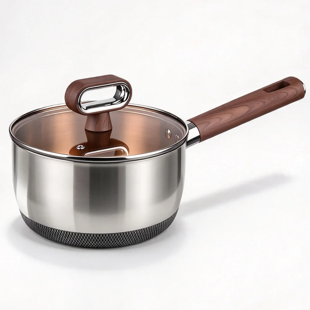 Milk Pot Titanium‑Shield Non‑Stick Saucepan, Deepened Small Cooking Pot for Baby Food, Compatible with Gas & Induction Cooktop