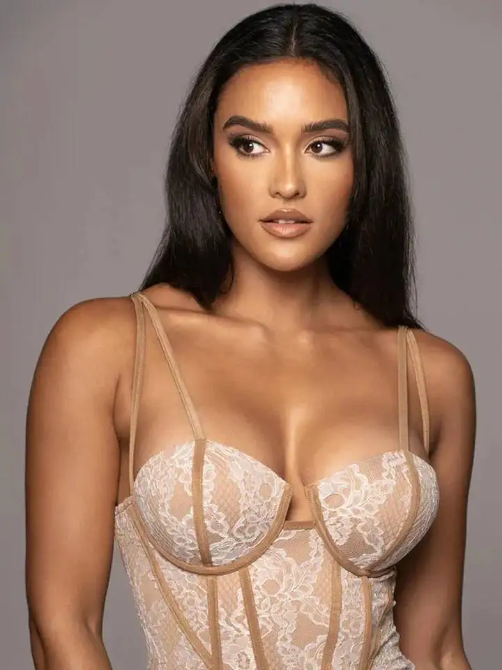 LEOSOXS 2025 nuevas mujeres celebridad Sexy cuello en V espalda descubierta encaje Beige Midi ceñido al cuerpo vendaje vestido elegante traje de fiesta y Club de noche
