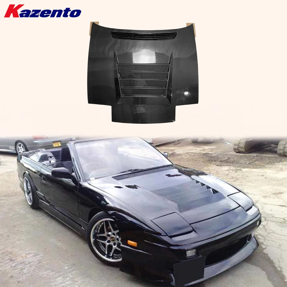 For Nissan Silvia S13 180SX DM Style Carbon Front Bumper Vented Hood Bonnet( Ocean freight is favorable, welcome to inqury)
