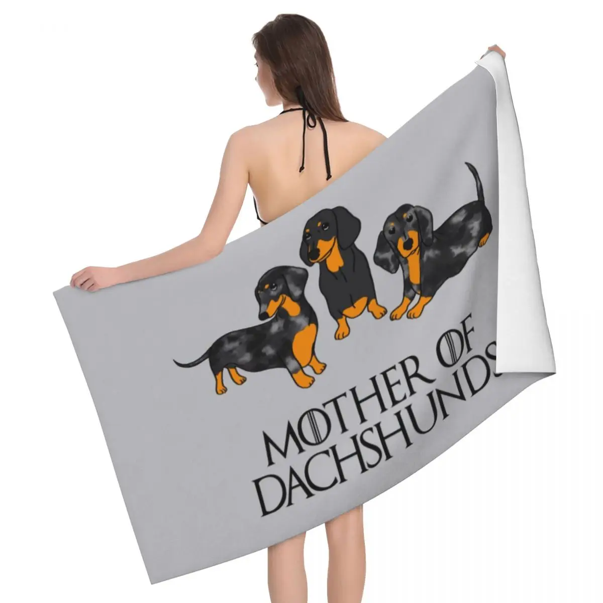 

Mother Of Dachshunds Beach Towel Personalized Badger Sausage Wiener Dogs Breathable Microfiber Shower Towels