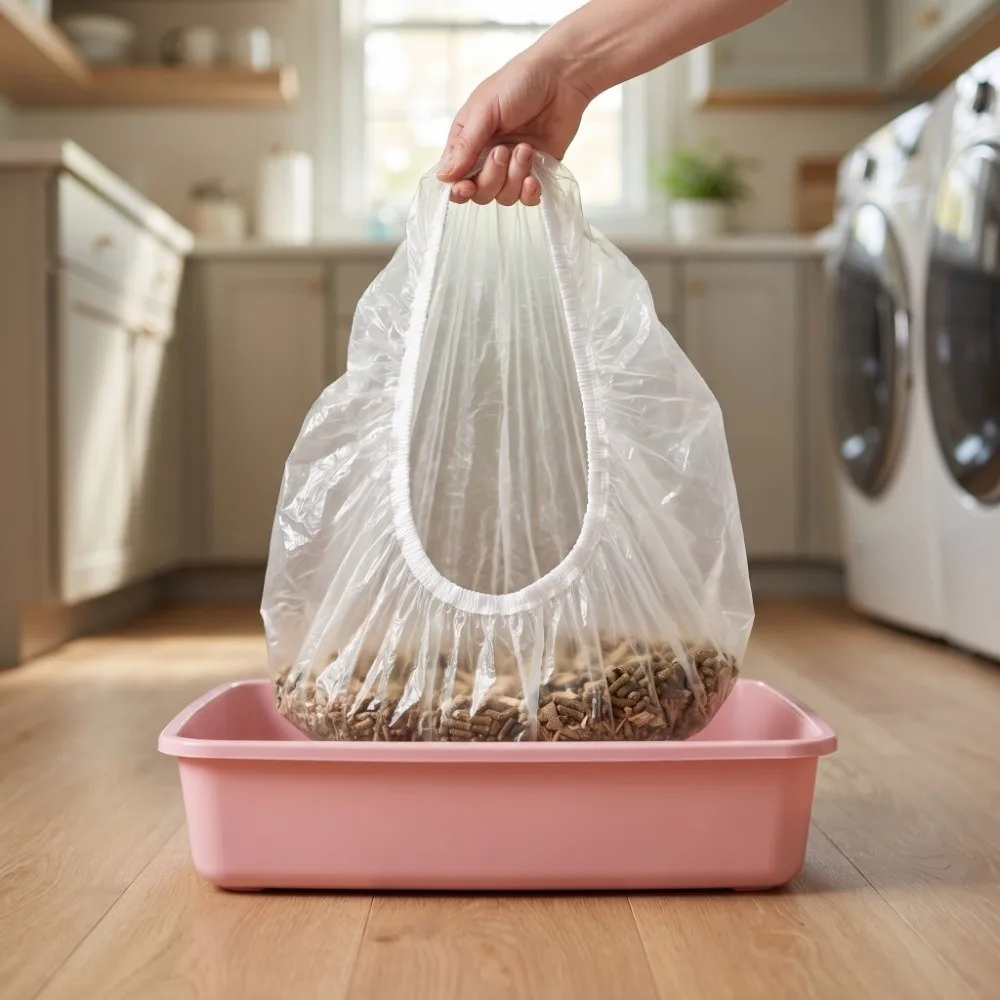 50 Stück Kotbeutel Einweg-Kaninchenkäfig-Abdeckung Elastische Transparente Käfigunterlage Große Größe Verstärkte Käfigbodenmatte für Hunde Katzen Haustiere – Detail 5