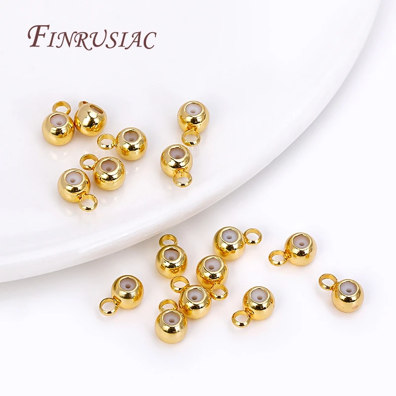 18K Gold Plated Positioning Beads For Chain 3/4/5mm Round \