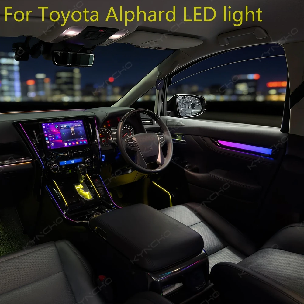 For Toyota Alphard 2015 2023 Car Ambient Light Symphony LED Auto Interior Lighting 64 Color Changing LED Auto Interior Lighting