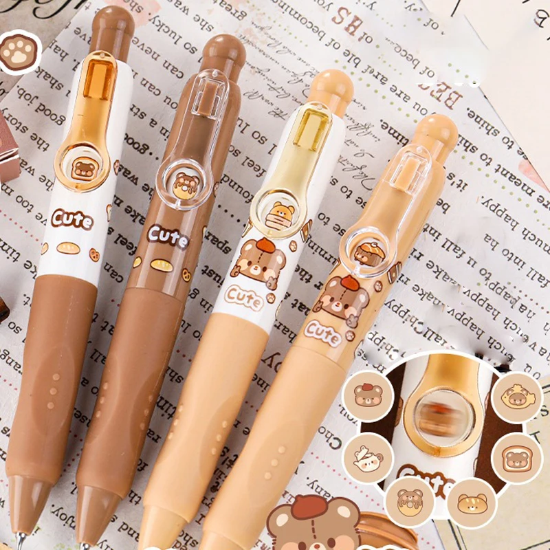 1/4Pcs Kawaii Children Gel Pen Cute Cartoon Capybara Pressing Neutral Pens Fashion Ballpoint Pen Student Stationery Gifts