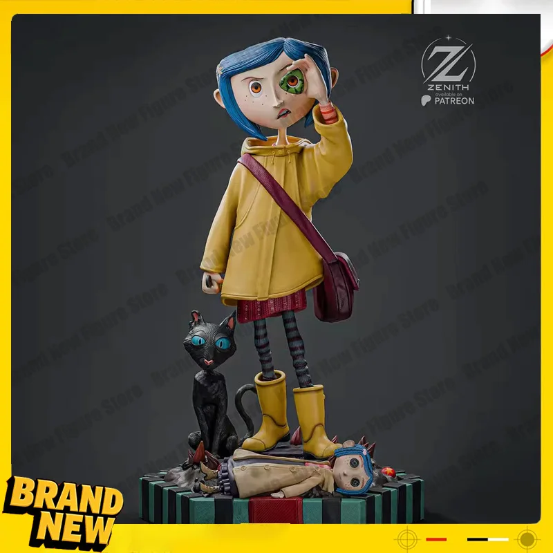 Coraline Anime Figures Classic Tiny GK Statue Figure Button Eyes With Black Cat Static Display Figurine PVC Resin For Fans