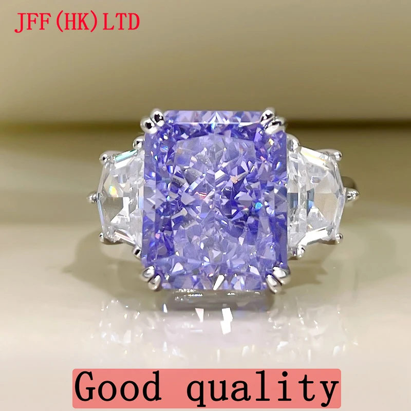 Ring lady niche design sterling silver Reddy crushed ice cut purple blue treasure 100% 18K gold 100% 9K gold ring Wedding ring