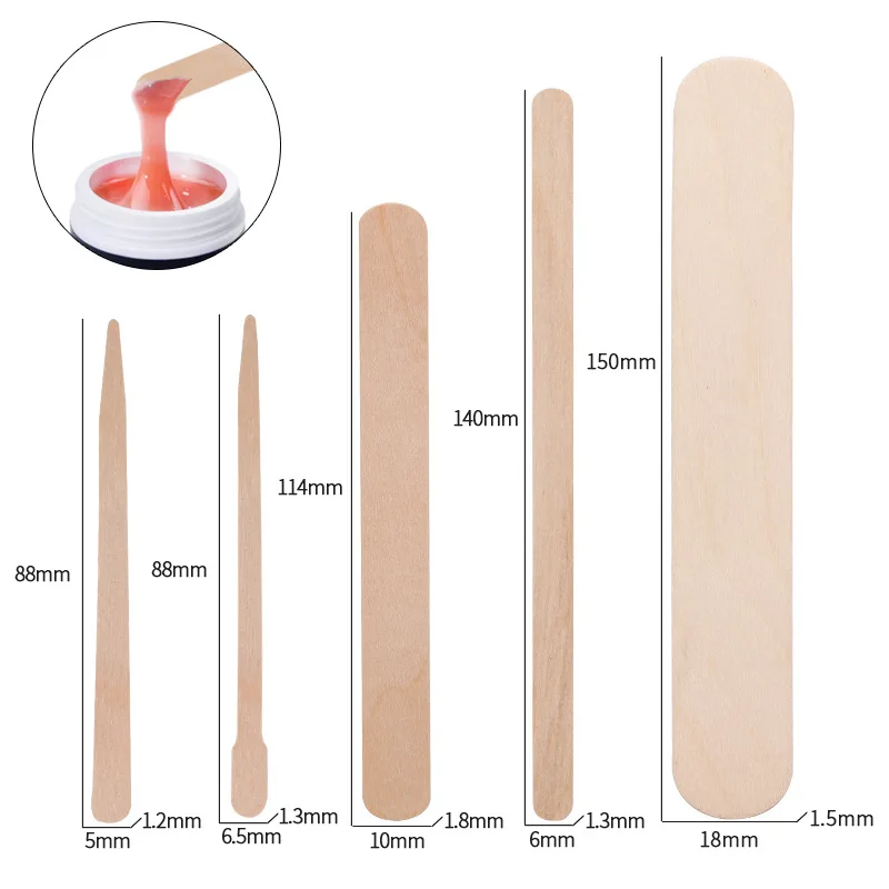 Decodificador de lengua de madera desechable, dispositivo de depilación corporal, 100 piezas