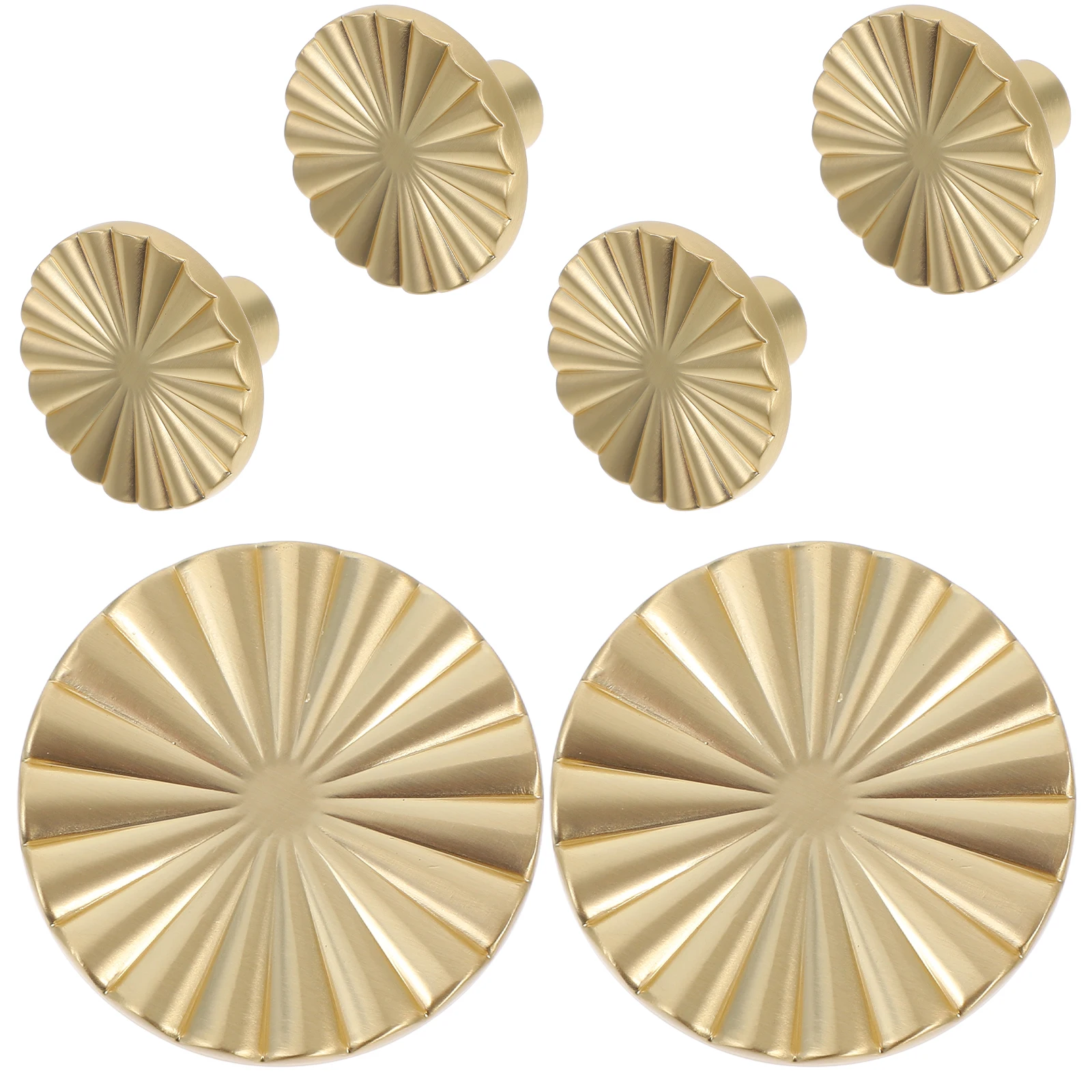 

6Pcs Round Gold Cabinet Knobs Stylish Zinc Alloy Handles for Cabinets Drawers Wardrobes Decorative Retro Furniture Pulls